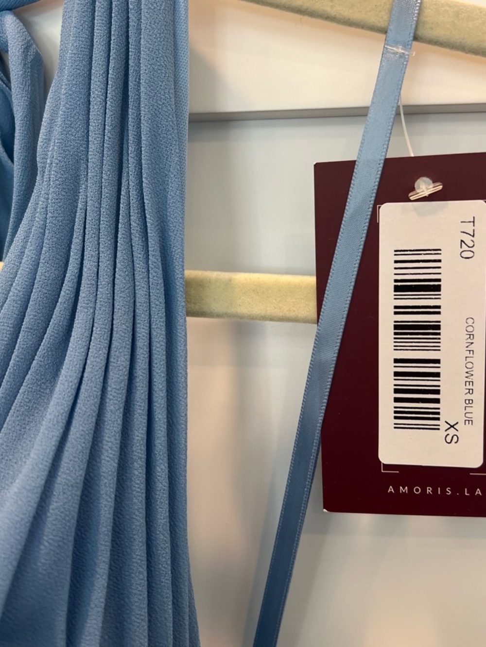 Light Blue Halter Ruched Prom Dress - Picture 2 of 5